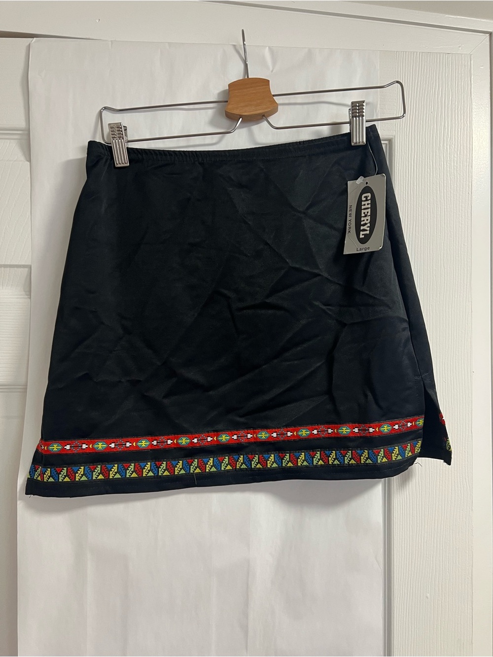 Black Embroidered Hem Mini Skirt  Cheryl creations